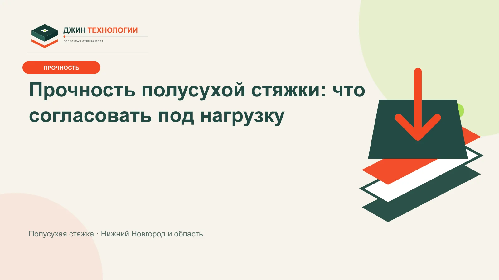 Брендированная инфографика нагрузки и прочности полусухой стяжки