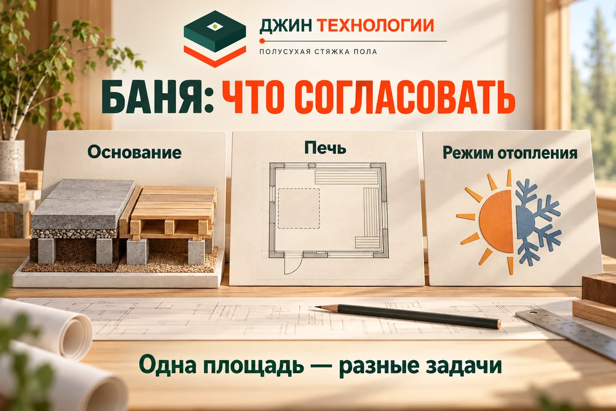 Редакционная ИИ-инфографика: Основание, затем Печь, затем Режим отопления