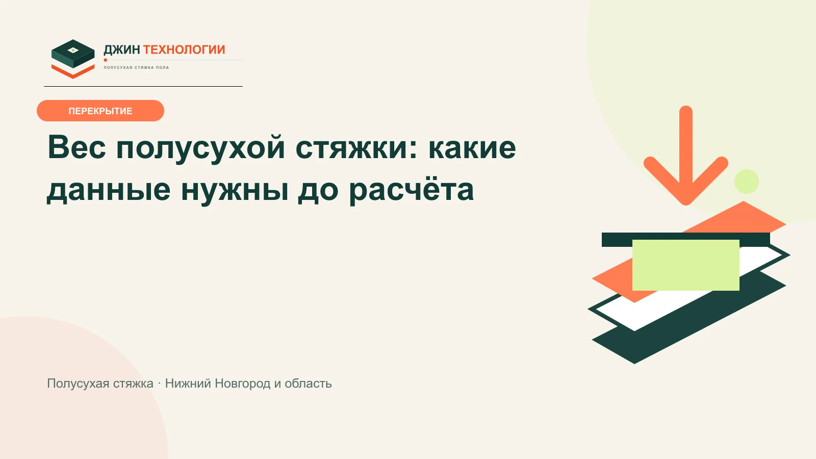 Инфографика веса стяжки и нагрузки на перекрытие